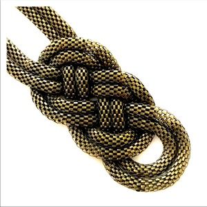 Infinite loop gold statement necklace